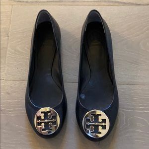 NEW Tory Burch Black Leather Ballet Flat Size 9